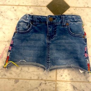 Cat and Jack rainbow threaded denim skirt